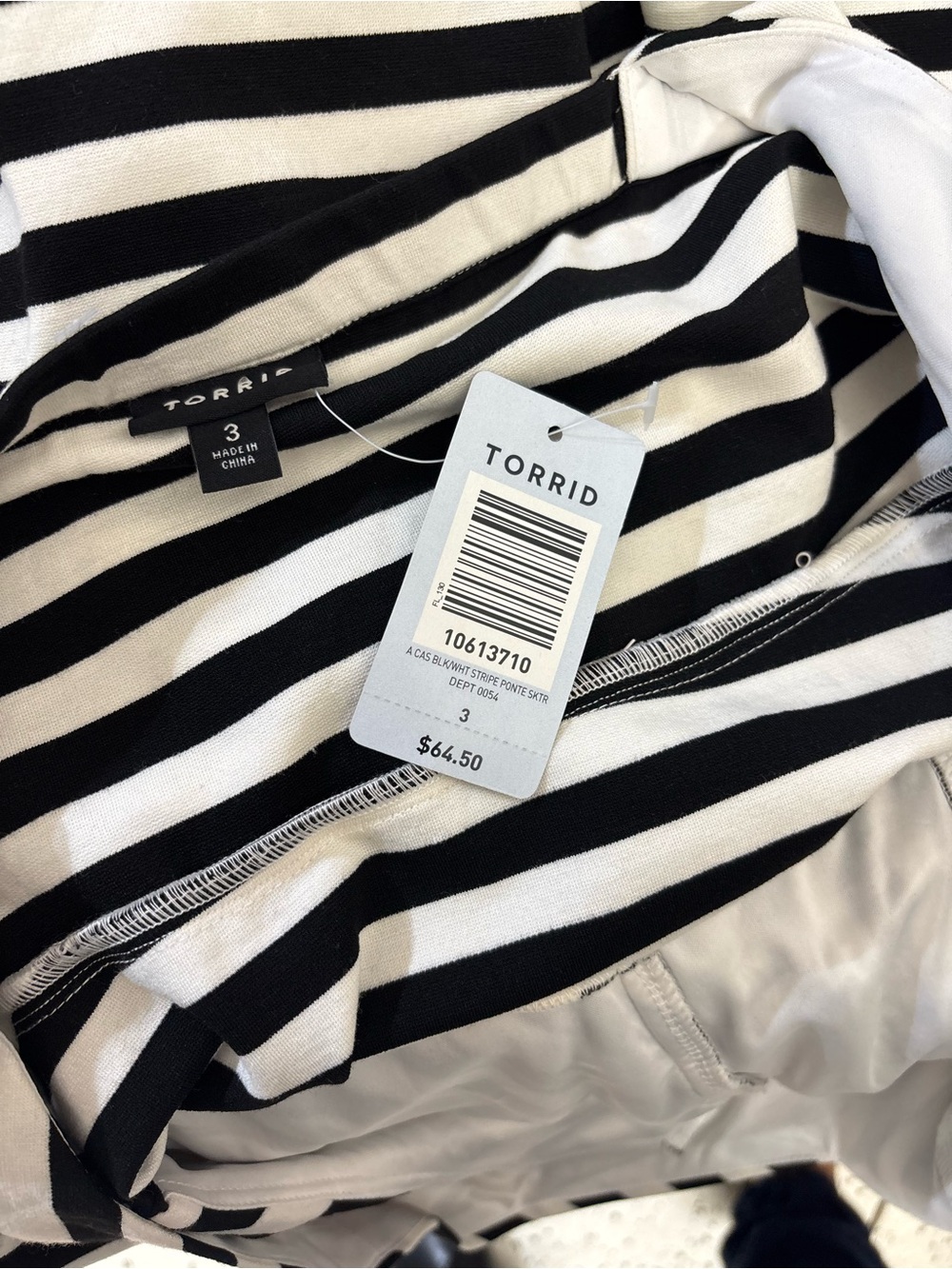 torrid Black & White Striped Fit-and-Flare Midi Dress - Picture 5 of 8